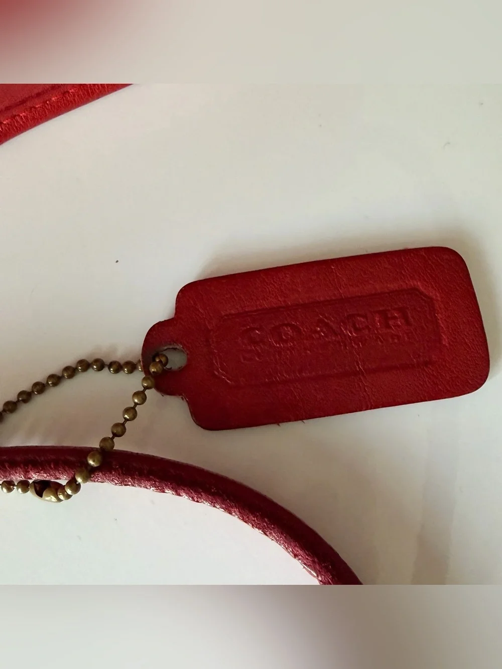 Vintage Coach 9655 Small Zippered Pouch Red NYC USA Crossbody Bag